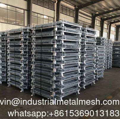 Stackable Steel Container Basket for Heavy Duty Use and Organization