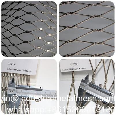 316 Marine Grade Safety Netting for Architecture Fence Stainless Steel Wire Rope Net