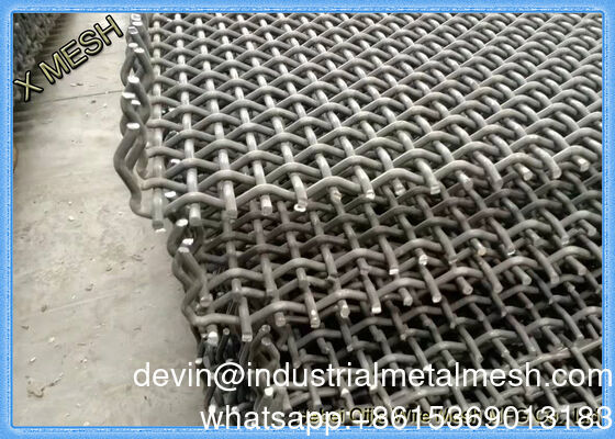 High Carbon Steel Crimped Woven Wire Mesh / Vibrating Screen Mesh