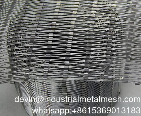 Ss 304 Ss 316 Stainless Steel Wire Rope Mesh Stainless Steel Ferrule Rope Mesh for Sale
