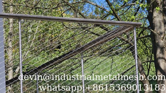 Diamond Architectural Stainless Steel Balustrade Wire Rope Ferruled Mesh
