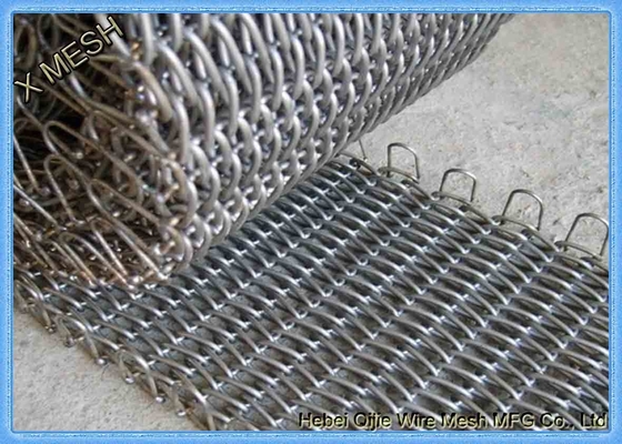 Flexible Freezer Spiral Metal Mesh Conveyor Belt 156'' Width For Food Processing