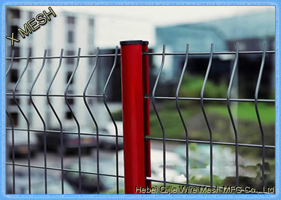 Beautiful PVC Coated  3D Curved Metal Fence Green Wire Mesh Fencing For Highway