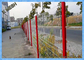 2.5m Width Powder Coated Curved Metal Fence / 3D Wire Mesh Fence In Blue