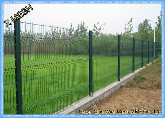 Powder Coated Welded Curved Metal Fence Panel Heavy Gauge Heat Treated