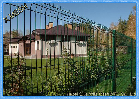 Powder Coated Welded Curved Metal Fence Panel Heavy Gauge Heat Treated