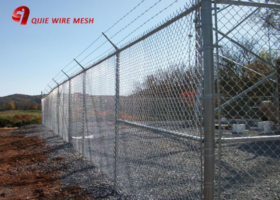 9 Gauge Zinc / Aluminum / Polymer Coated Chain Link Tennis Court Fence