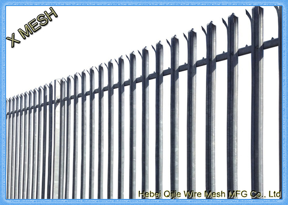 Powder Coated D &amp; W Steel Palisade Fence Black Finished Easily Assembled