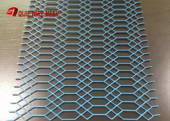 Expanded Metal Wire Mesh Screen / Plastic Coated Aluminium Mesh For Decoration