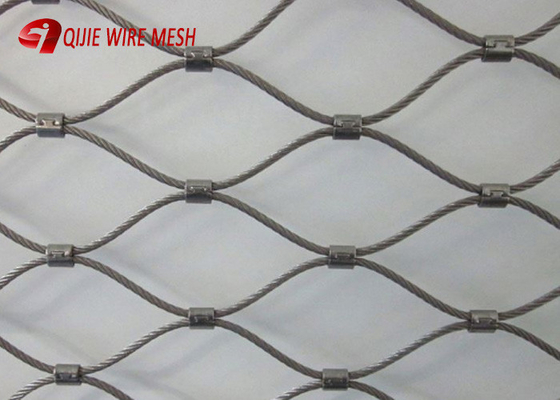 Ferruled Type Flexible 1 X 19 Stainless Steel Wire Rope Mesh Bird Aviary For Zoo