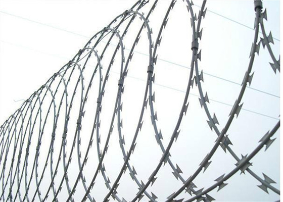 Protection Razor Barbed Wire Concertina Wire Thickness 0.5±0.05 Certification ISO