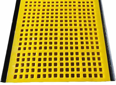 PU Sieve Media & Urethane Mesh Mats Deck Bend Plate Sheet In Yellow Color