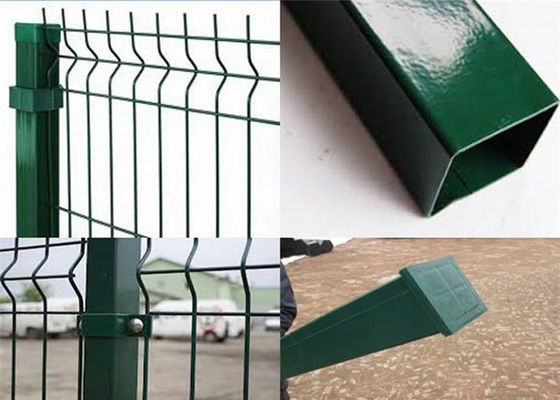 Green Pvc Coated Welded Wire Mesh Fence / 3D Curved Wire Mesh Fencing