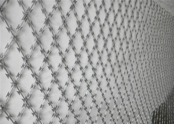 Powder Coating 450mm Coil Diameter Prison Razor Wire Corrosion Resistance
