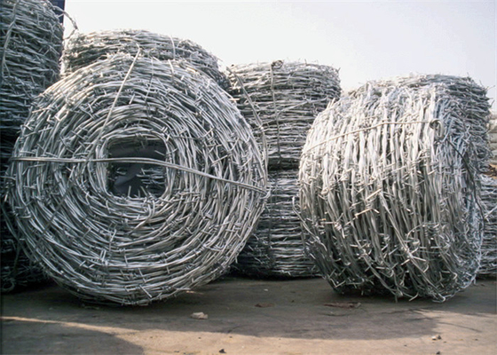 Dia 2.5mm Hot Dip Galvanized Barbed Wire With 4 Points