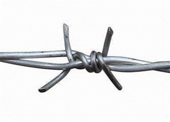 Dia 2.5mm Hot Dip Galvanized Barbed Wire With 4 Points