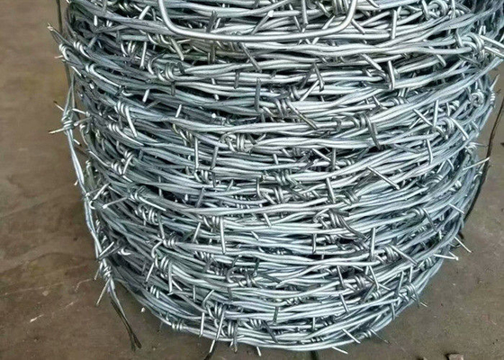 Strong Reinforced 2 Strand 4 Point Galvanised Steel Barbed Wire