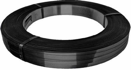 0.9*19mm Hoop Iron Sgcc Steel Packing Strips Black Color For Manual Packing