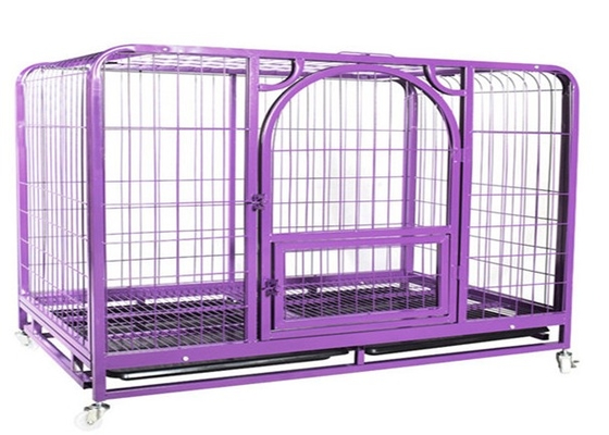 Pink Color Metal Wire Mesh Collapsible Dog Crate Kennel Cage Can Customized