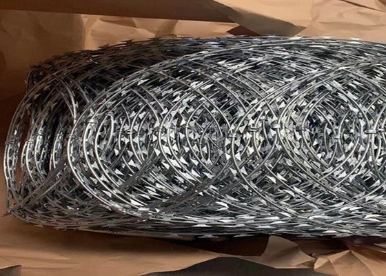 500mm Coil Diameter Flat Rape Coils Razor Wire To Security Fence