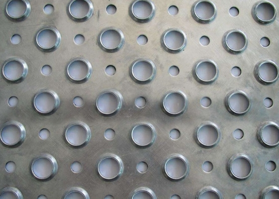 Safety 96" Length Aluminum Chequered Plates Anti Skid Perforated Dimpled Hole Metal Heavy Duty