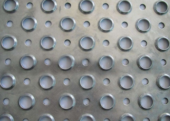 Safety 96&quot; Length Aluminum Chequered Plates Anti Skid Perforated Dimpled Hole Metal Heavy Duty