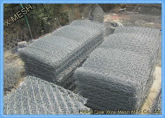 Galvanized Hexagonal 80X100mm Hesco Wire Mesh Gabion / Gabions