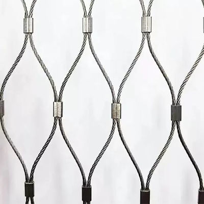 Flexible 304/316 Hand Woven Stainless Steel Knotted Wire Rope Cable Mesh for Zoo Security