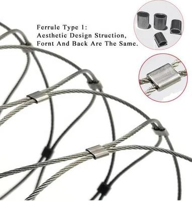 304 Stainless Steel Wire Flexible Cable Rope X-Type Infill Rope Mesh Balustrade Protective Net for Handrail