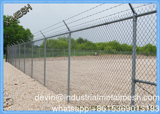 9 Gauge Galvanized Diamond Wire Mesh/PVC Plastic Vinyl Cyclone Chain Link Fence for Highway Railway Temporary