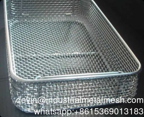 High Quality Food Grade Stainless Steel Square Cleaning Storage Wire Basket