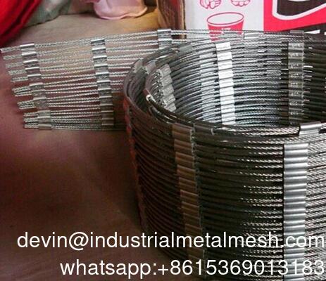 Ss 304 Ss 316 Stainless Steel Wire Rope Mesh Stainless Steel Ferrule Rope Mesh for Sale