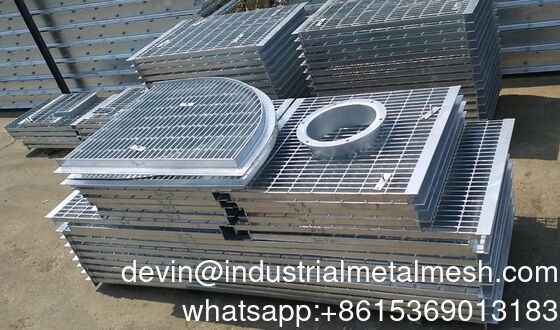 Heavy Duty Galvanized Welded Serrated Anti-Slip Trench Drain Gutter Cover Plate Industrial Floor Walkway Platform Steel Bar Grating