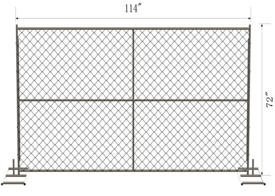 American Temp Chain Link Fence Fabric 6 Ft X 8 Ft Perimeter Patrol Panels Galvanized GAW