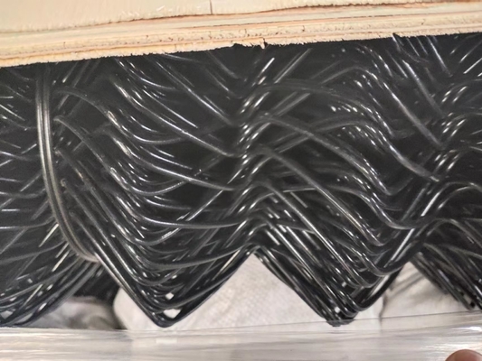 2 Inch Opening Vinyl Coated Chain Link Fence Black Colored For Sports